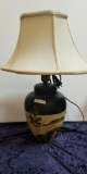 CERAMIC URN STYLE TABLE LAMP WITH SHADE