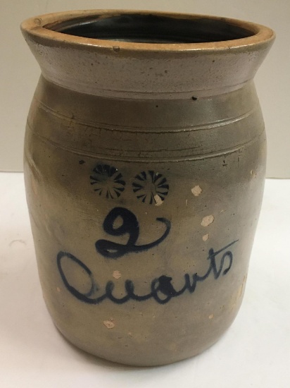 2 QUART SALT GLAZE CROCK