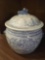 LIDDED ASIAN URN - BLUE & WHITE