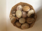 BASKET OF DOZEN EARTHLY COLORED EGGS