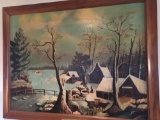 OIL PAINTING OF WILMOTT FARMS - ATTRIB ETTA SKAIFE