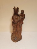 WOODEN STATUE OF SPIRITUAL FIGURE AND CHILD