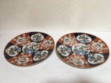 PAIR OF IMARI STYLE PLATES