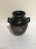 BLACK HANDLED ASIAN VASE