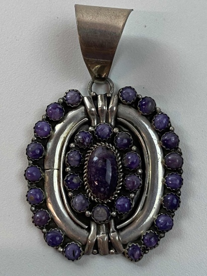 CHARLES JOHNSON STERLING & STONE PENDANT