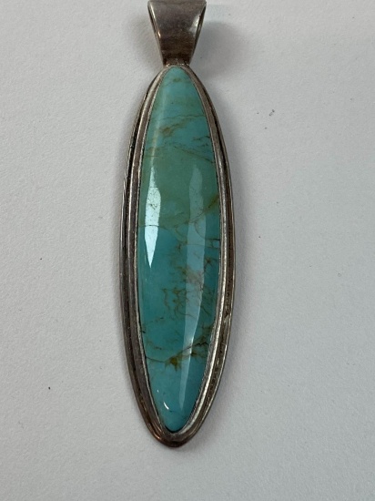 STERLING & TURQUOISE PENDANT