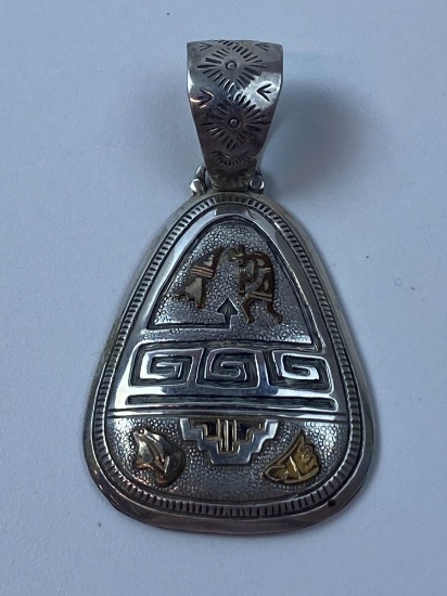 A. MARIAN STERLING & GOLD OVERLAY PENDANT