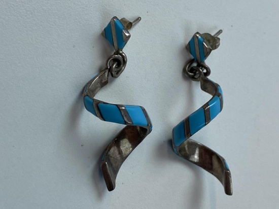 SOUTHWEST STERLING & TURQUOISE EARRINGS