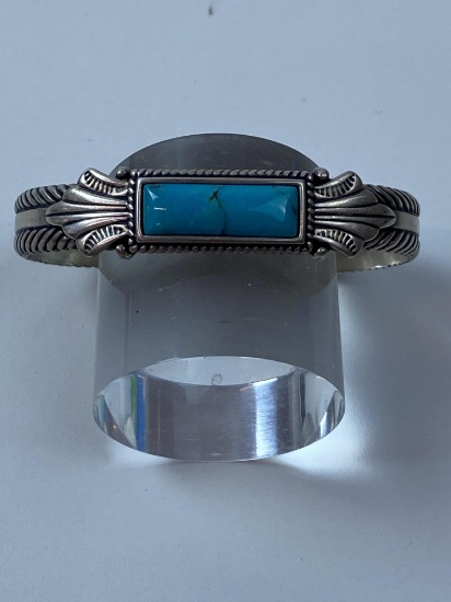 STERLING & TURQUOISE CUFF BRACELET