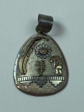 MARK YAZZIE STERLING & GOLD OVERLAY PENDANT
