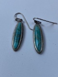 PAIR OF STERLING & TURQUOISE EARRINGS