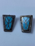 PAIR OF SOUTHWESTERN STERLING EARRINGS