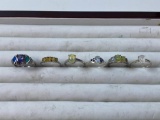 SIX STERLING RINGS