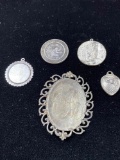SILVER PENDANTS AND PIN