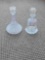 2 GLASS CRUETS WITH STOPPERS