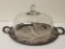 BRASSY SERVING TRAY WITH GLASS DOME