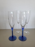 GROUP OF FOUR CHAMPAGNE FLUTES