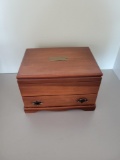 WOOD JEWELRY BOX WITH INSERT