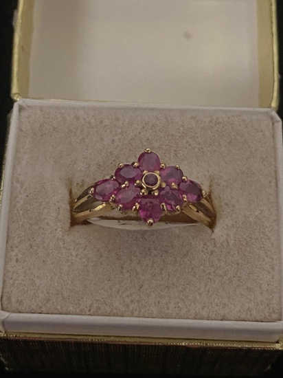 14k GOLD AND RUBY RING