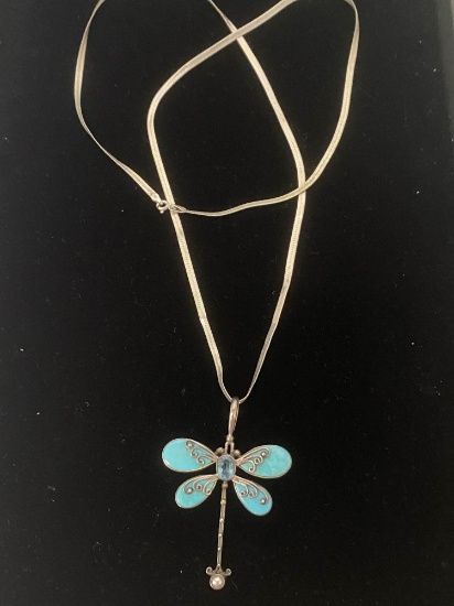 STERLING SILVER DRAGONFLY NECKLACE
