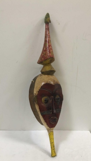 PAINTED TRIBAL MASK IMPORTED FROM THE IVORY COAST