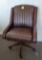 VERY NICE BROWN LEATHER CHAIR ON WHEELS