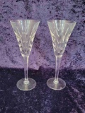WATERFORD - CRYSTAL LINCOLN CAR CO. PAIR OF FLUTES
