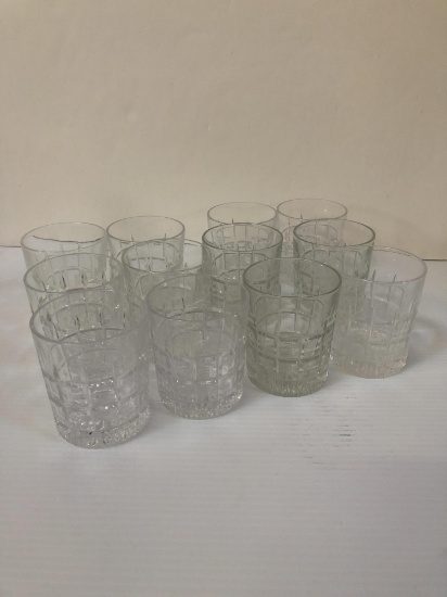 SET OF 12 HEAVY CRYSTAL LOWBALL GLASSES