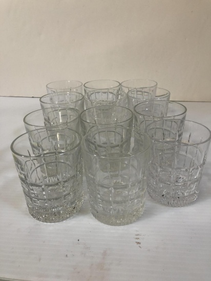 SET OF 12 HEAVY CRYSTAL LOWBALL GLASSES