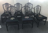 SET OF 6 HEPPLEWHITE SHIELD BACK DINING CHAIRS
