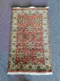 FLORAL SMALL RUG WITH NICE FRINGE