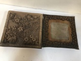 2 RARE STEEL & WOOD STAMPS FOR STENCIL, WALLPAPER