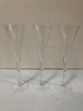THREE  2011 NEW YEAR CHAMPAGNE GLASSES