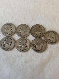 SEVEN 1930'S WASHINGTON QUARTERS