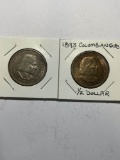 2 - COLUMBUS HALF DOLLARS - 1892 & 1893