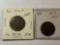 TWO 1864 2 CENT PIECES