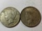 TWO 1922 PEACE DOLLARS