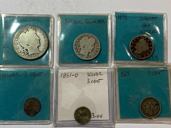 SIX MIXED COINS