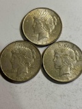 THREE 1922 PEACE DOLLARS