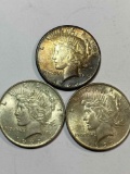 THREE PEACE DOLLARS - 2 / 1922 & 1927