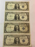 FOUR $1.00 SILVER CERTIFICATES