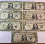 7 SILVER CERTS - $1.00