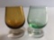 2 MINI COLORED BRANDY GLASSES