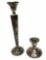 PAIR OF UNMATCHED STERLING CANDLESTICKS