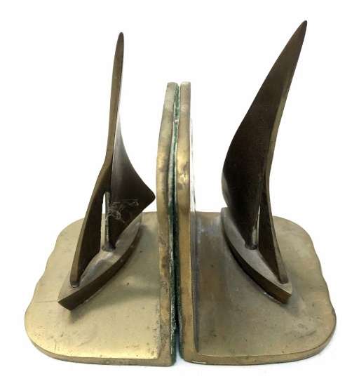 PAIR OF SAILBOAT BOOKENDS