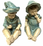 PAIR OF VINTAGE GIRL AND BOY PIANO BABIES