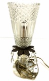 GLASS LAMP WITH FAUX MARBLE BOTTOM