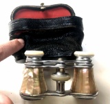 PAIR OF OPERA GLASSES WITH PEARL HANDLES AND CASE