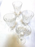 4 WATERFORD CRYSTAL LISMORE RED WINE GOBLETS