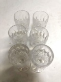 6 UNMARKED CRYSTAL LIQUOR GLASSES